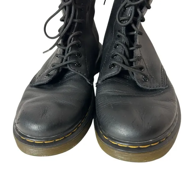 Dr. Martens J1460 Kids Boots 8 Eye With Zipper / Lace Up Black Leather Size US 2
