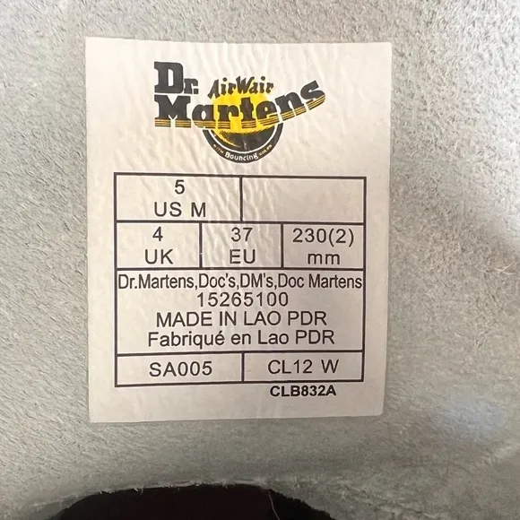 Dr. Martens Jadon Smooth Leather Unisex Boot Size 6 or 5 #463A