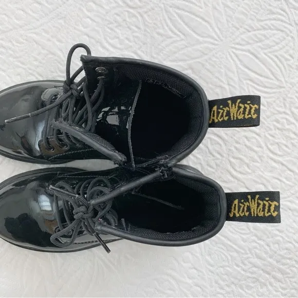 Dr. Martens Junior 1460 Patent Leather Lace Up Boots, Black