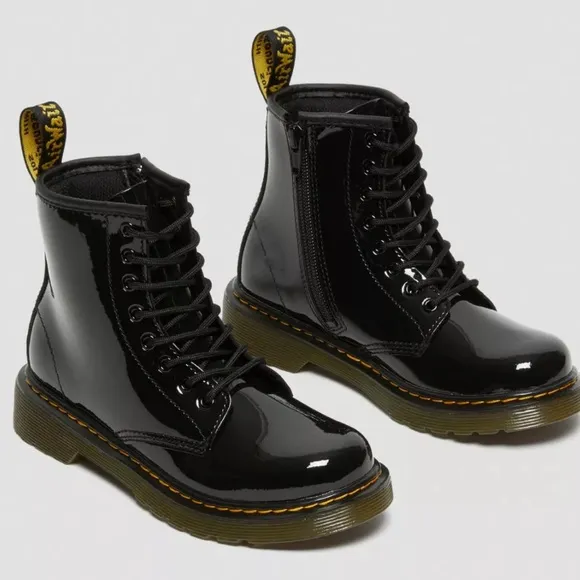 Dr. Martens Junior 1460 Patent Leather Lace Up Boots size 3