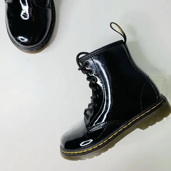 Dr. Martens Junior 1460 Patent Leather Lace Up Boots