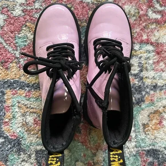 Dr Martens Junior Girls Size 3 1460 Patent Leather Lace Up Boots