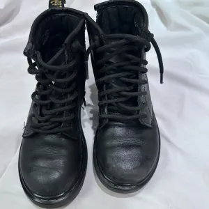 Dr Martens Kids 1460J Classic Boots -Kid US Size 12, Black-Lace Up-Side Zipper