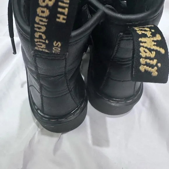 Dr Martens Kids 1460J Classic Boots -Kid US Size 12, Black-Lace Up-Side Zipper