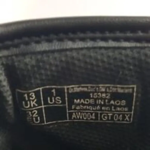 Dr. Martens  Kids Youth Black Leather Lace Up Combat  Boots Size 1