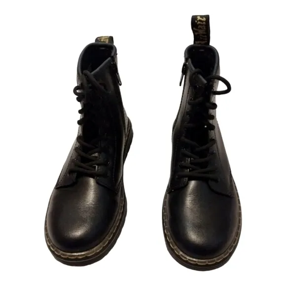 Dr.‎ Martens Kids ZAVALA J Ankle Boots Size US2 EU33 Black Leather Lace Up