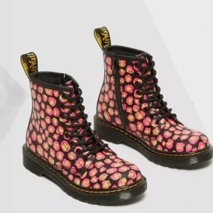 Dr. Martens Leopard Hydro Leather Lace Up Combat Boots Junior Size 3
