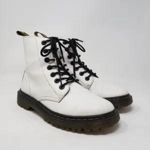 Dr Martens Luana Combat Boot Women's Size 7 White Leather Lace Up