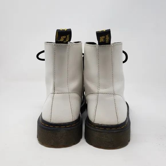 Dr Martens Luana Combat Boot Women's Size 7 White Leather Lace Up