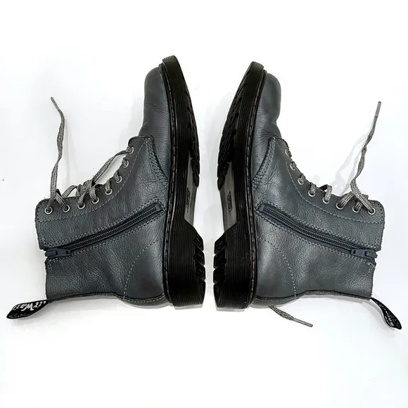 DR. Martens Metallic Gunmetal Boots Size 2