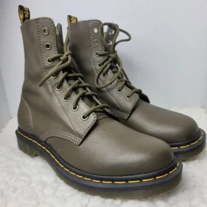 Dr. Martens Pascal 1460 Women's Ankle Combat Boots Size 10 Green Olive Leather