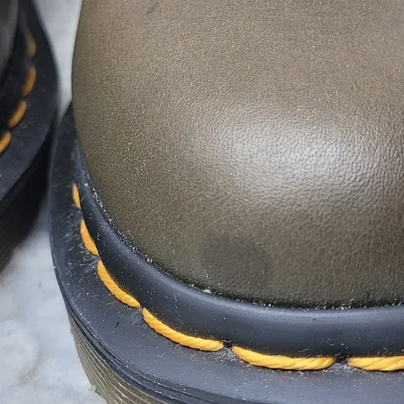Dr. Martens Pascal 1460 Women's Ankle Combat Boots Size 10 Green Olive Leather