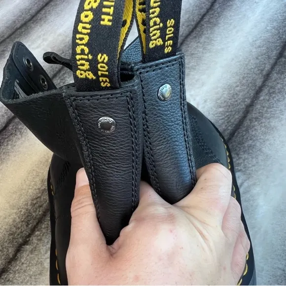 Dr Martens Pascal Max Black Pisa Leather Platform Combat Boots