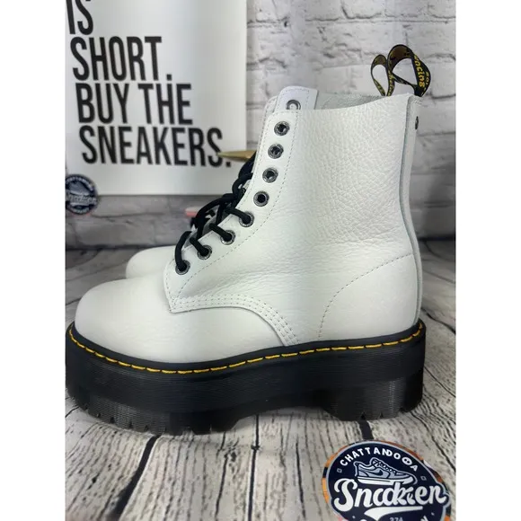 Dr Martens Pascal Max Platform Combat Boots Womens 10 | Mens 9 EU 42 White NEW