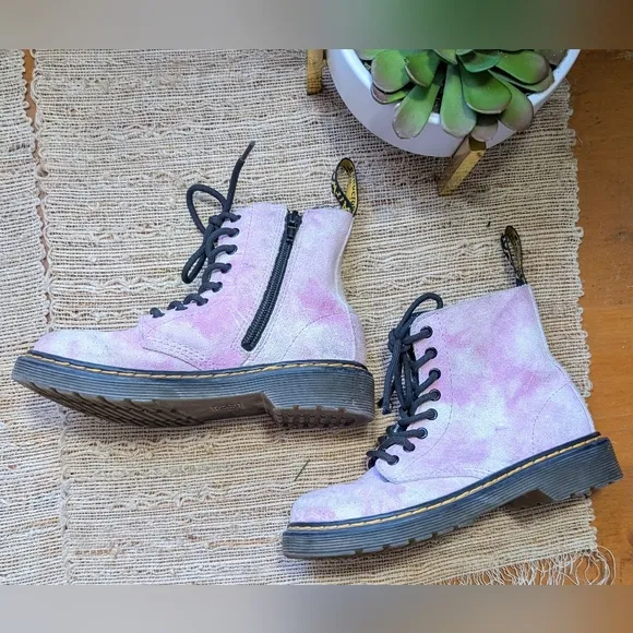 Dr. Martens PASCAL TIE DYE LACE UP suede BOOTS