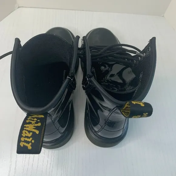 Dr Martens Patent Leather Ankle Lace Up Boots