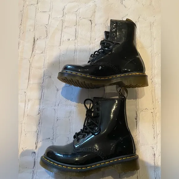 Dr. Martens patent leather combat boots
