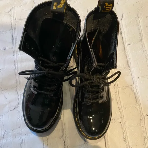 Dr. Martens patent leather combat boots