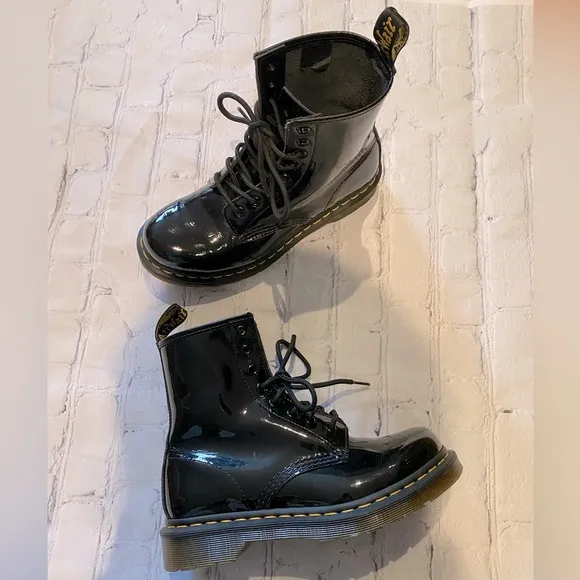 Dr. Martens patent leather combat boots
