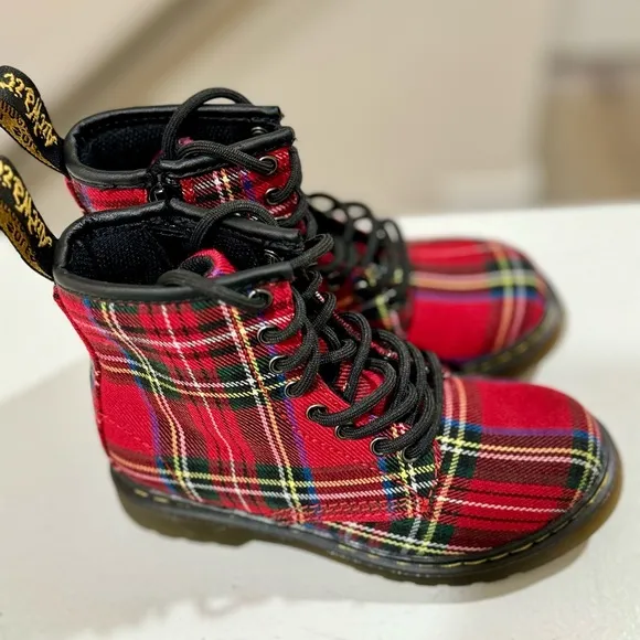 Dr. Martens Plaid Combat Boots Toddler Size 11
