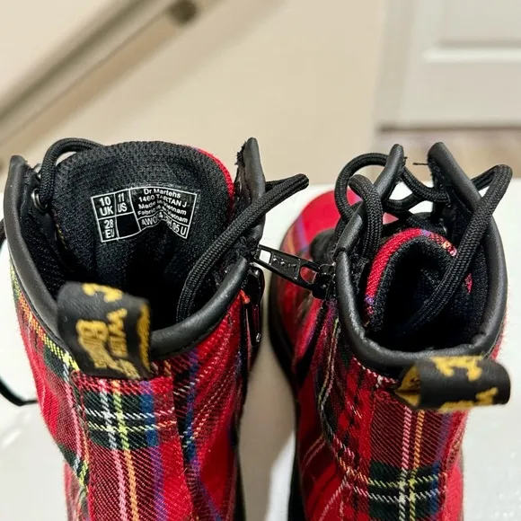 Dr. Martens Plaid Combat Boots Toddler Size 11