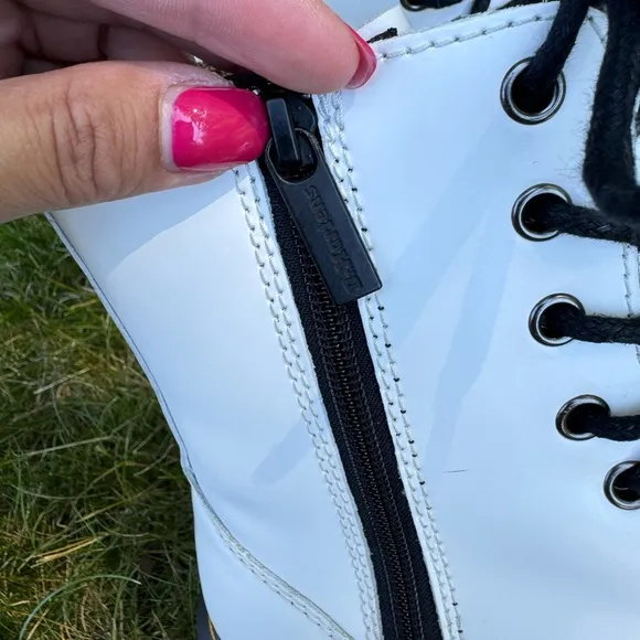 Dr. Martens Platform Jadon White ‎ Combat Boots Women’s Size 8