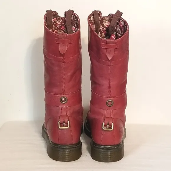 Dr Martens Red Triumph Combat Boots Size 9