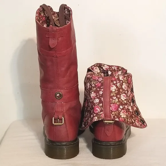 Dr Martens Red Triumph Combat Boots Size 9