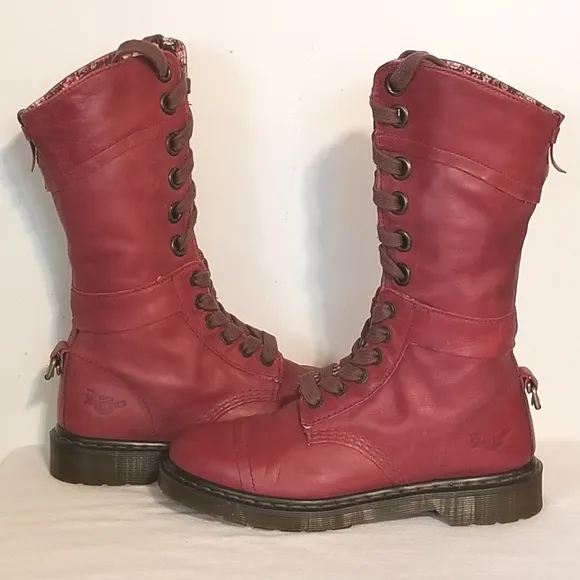 Dr Martens Red Triumph Combat Boots Size 9