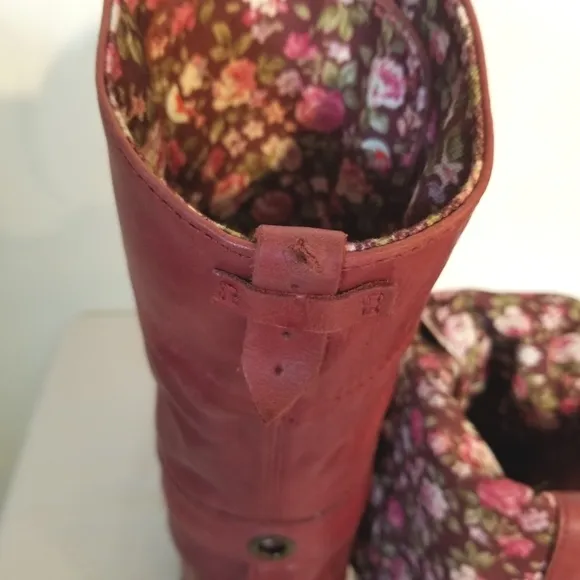 Dr Martens Red Triumph Combat Boots Size 9