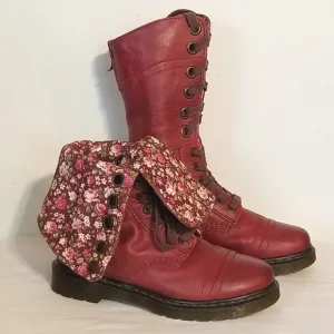 Dr Martens Red Triumph Combat Boots Size 9