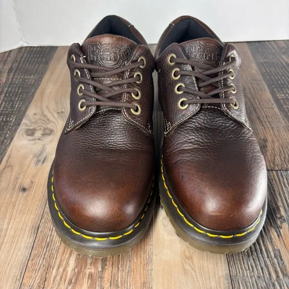 Dr. Martens Shoes Mens 10 Oxford Loafers Boston Brown Leather Docs Chunky Street