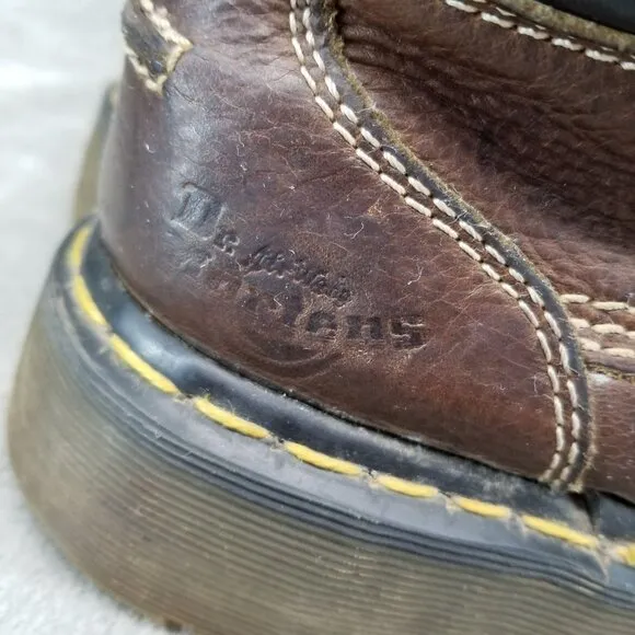 Dr Martens Shoes Mens Size 8 Made In England Y2K Vintage Brown Leather Boots