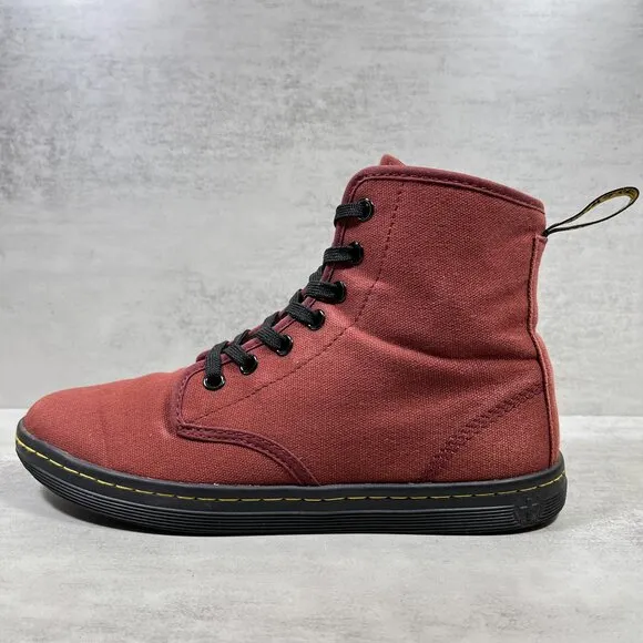 Dr Martens Shoreditch Canvas Lace Up Boots - Women's Size 7 - Red