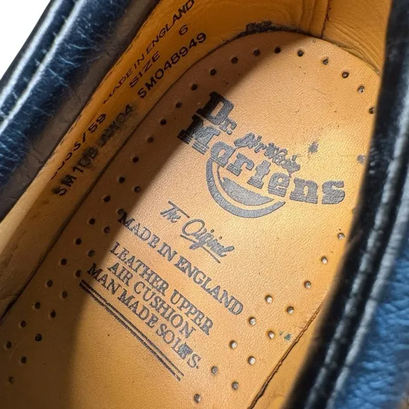 Dr Martens The Original Classic Oxford Mens 6 Black Shoes England Vintage S1