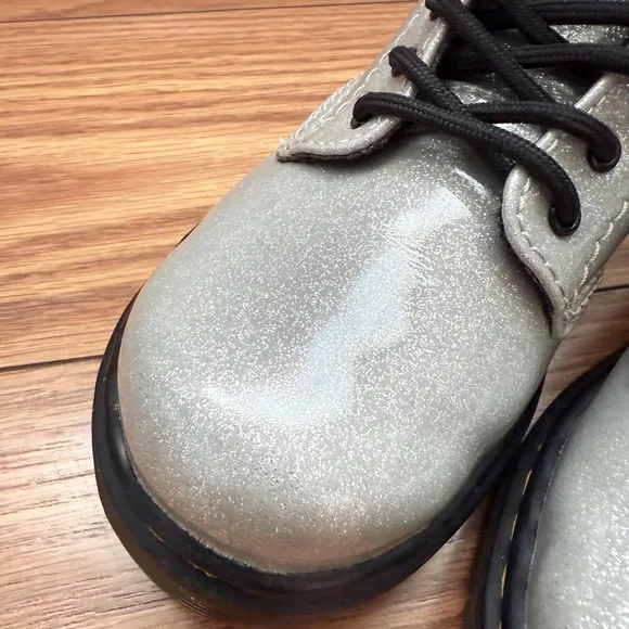 Dr. Martens Toddler 1460 AirWair Silver Glitter Lace Up Boots