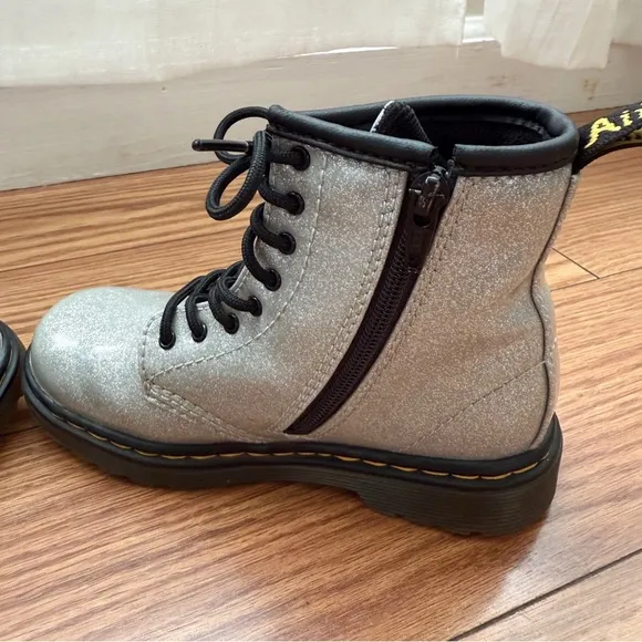 Dr. Martens Toddler 1460 AirWair Silver Glitter Lace Up Boots