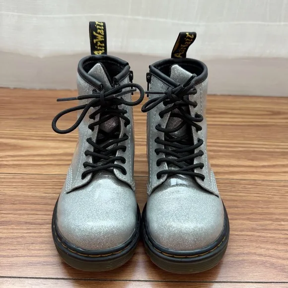 Dr. Martens Toddler 1460 AirWair Silver Glitter Lace Up Boots