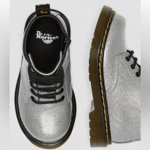 Dr. Martens Toddler 1460 AirWair Silver Glitter Lace Up Boots