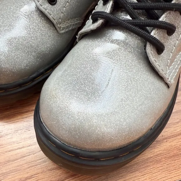 Dr. Martens Toddler 1460 AirWair Silver Glitter Lace Up Boots