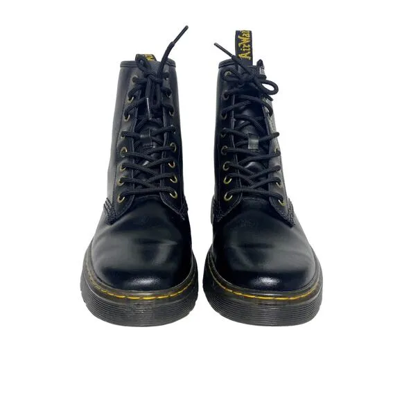 Dr Martens Unisex M 7 L 8 Zavala Black Lace Up Combat Boots
