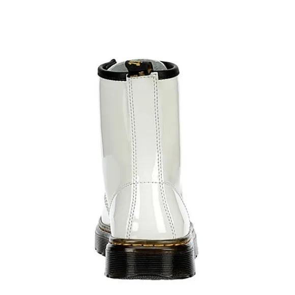 Dr. Martens Unisex Zavala White Patent Leather Combat Boots Sz 9 W 8 M NEW