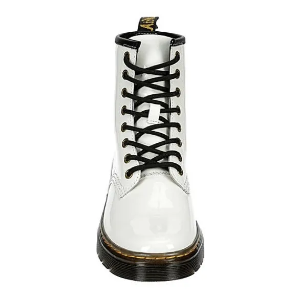 Dr. Martens Unisex Zavala White Patent Leather Combat Boots Sz 9 W 8 M NEW