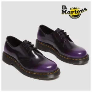 Dr. Martens Vegan 1461 Oxford Leather Shoes in Black &amp; Purple Women's Size 8 NEW