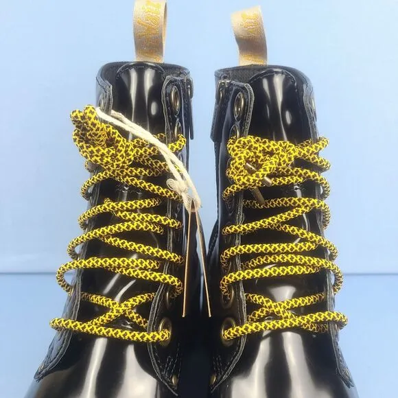 Dr. Martens Vegan Jadon Max Womens 5 Patent Leather Platform Boots Black Combat