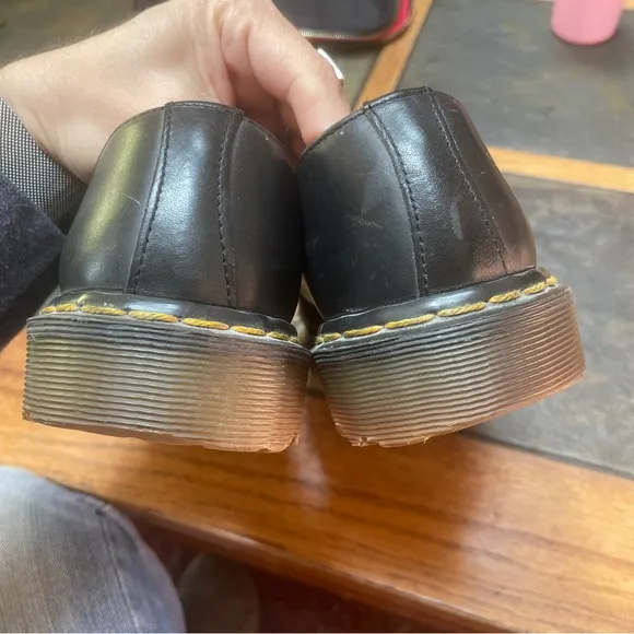 Dr Martens Vintage Derby Oxford 3 Hole Shoe Black Leather Made In ENGLAND UK 8 9