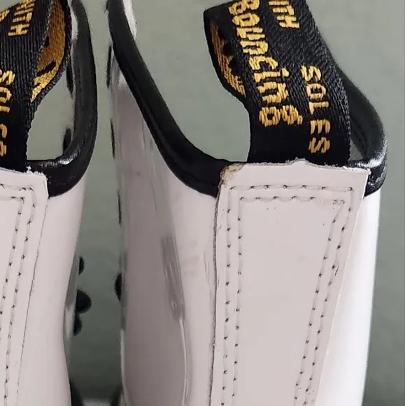 Dr Martens White Lace-Up Boots Women's Size 7