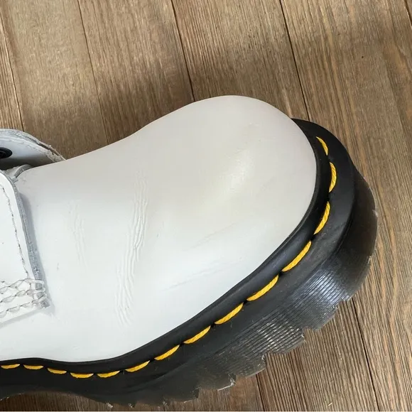 Dr. Martens White Leather 1460 Bex Lug Sole Lace-Up Combat Boots