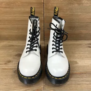 Dr. Martens White Leather 1460 Bex Lug Sole Lace-Up Combat Boots