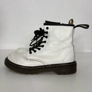 Dr. Martens White Leather Lace Up Combat Boots Youth US Size 1